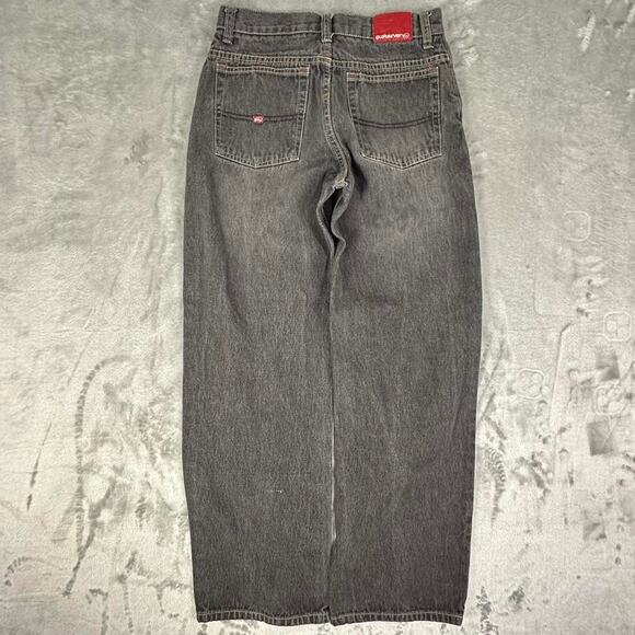 Vintage Quiksilver Charcoal Grey Baggy Denim Jeans Size 27 - Picture 2 of 8